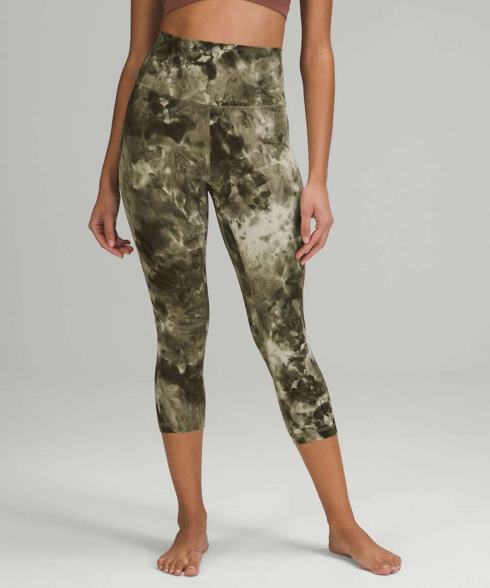 Lululemon Align High-Rise Crop 21" Diamond Dye Light Sage Medium Olive SZ 16